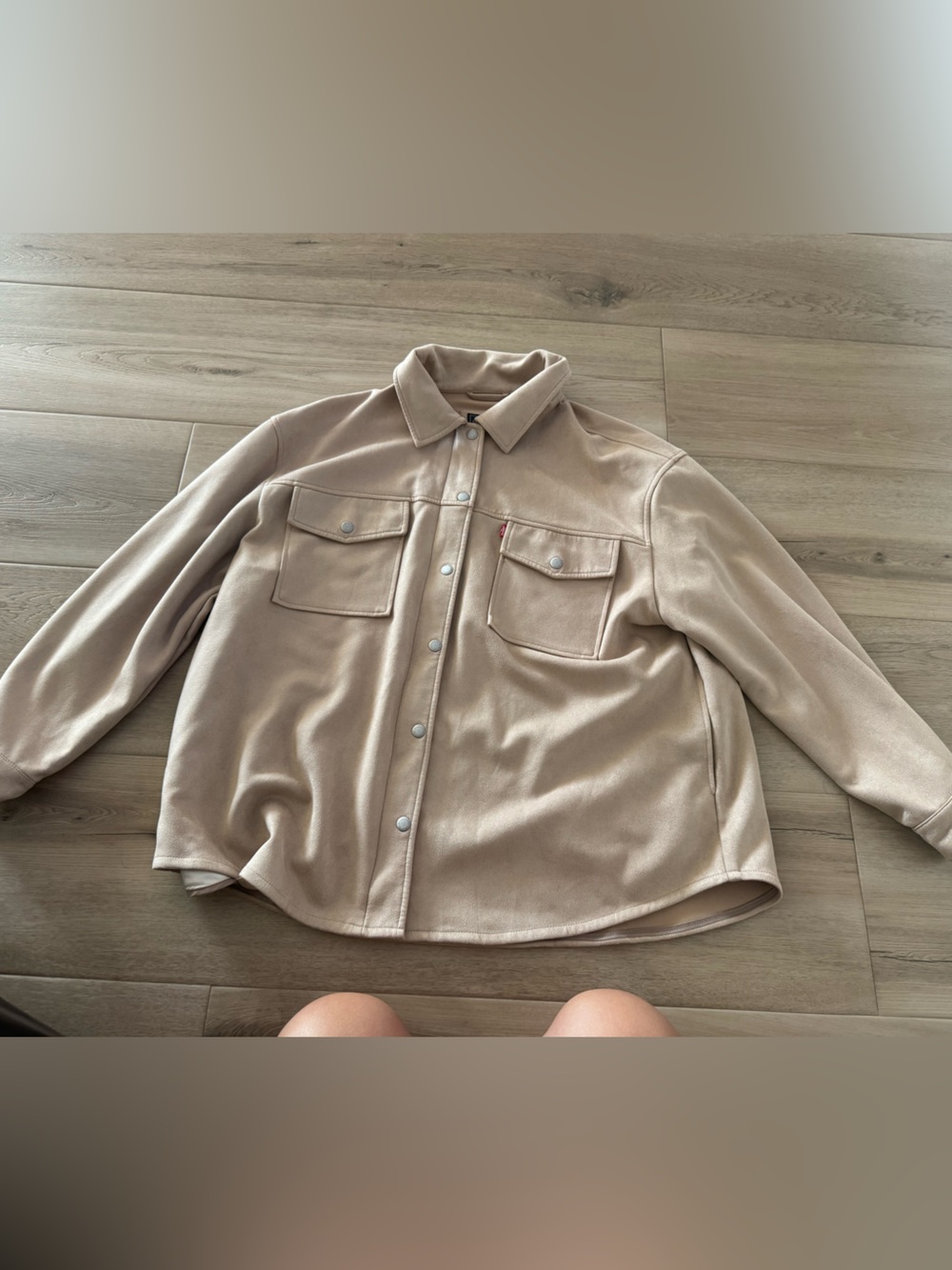 Levi's Beige Button-Front Utility Shacket
